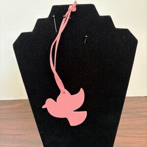 Dove Pink Bag Pendant Faux Leather Backpack Handbag Bag Charm Bird Keychain New